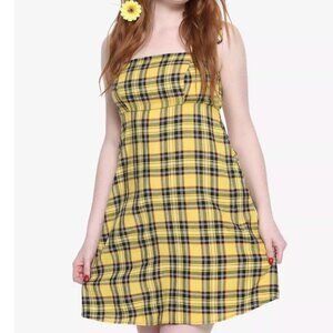 Hot Topic Plaid Cami Dress Empire Waist Smocked Pockets Size XL Y2K Academia